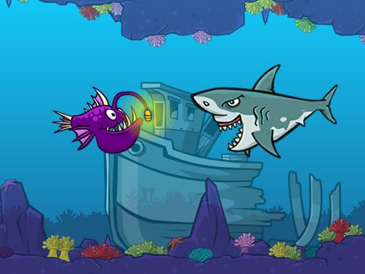 Exciting underwater scene with piranhas hunting smaller fish