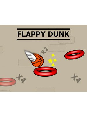 Flappy Dunk — a colorful scene of a basketball flying through hoops