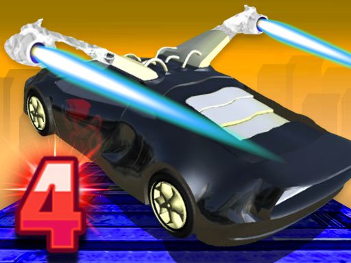 Exciting scene of a flying car performing stunts in the sky