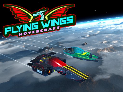 Exciting scene from Flying Wings HoverCraft with neon lights and futuristic hovercraft racing