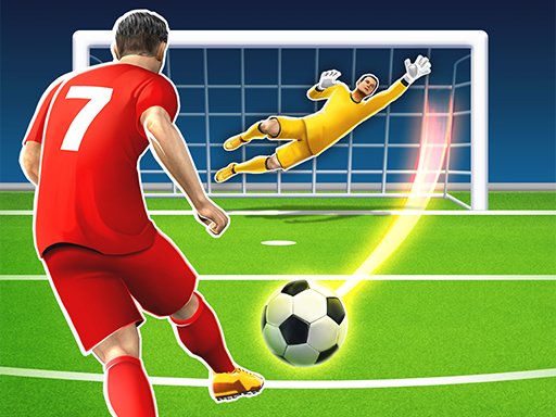 Exciting scene from Football 3D with players kicking the ball