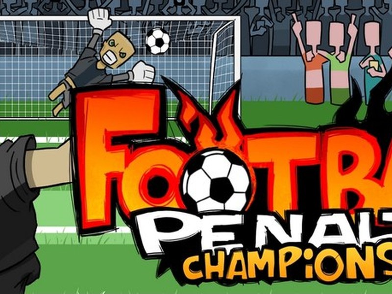 Exciting moment in Soccer Penalty Champions with a player about to kick the ball