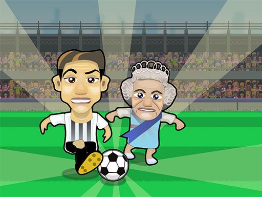 Exciting scene from FootyZag with funny teams and wild soccer action