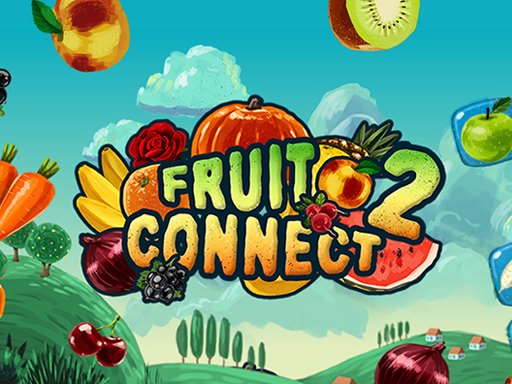 Colorful scene from Fruit Connect 2 with cheerful fruit characters