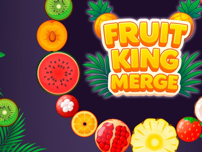 Colorful scene of Fruit King Merge with vibrant fruits merging