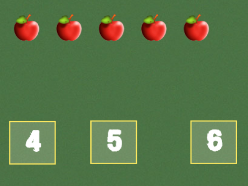 Colorful fruits displayed in a fun counting game for kids