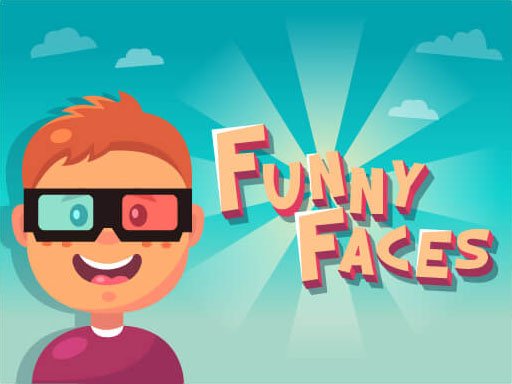 Funny Faces game screenshot showing colorful, silly faces