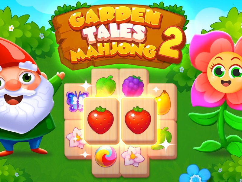 Colorful tiles and enchanting garden scenery in Garden Tales Mahjong 2