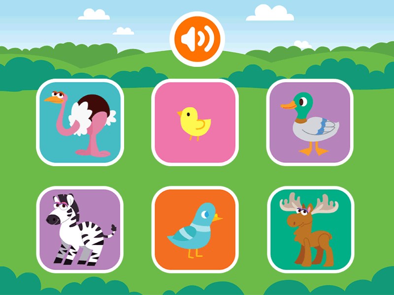 Match Animal Sounds — kids listening to fun animal sounds