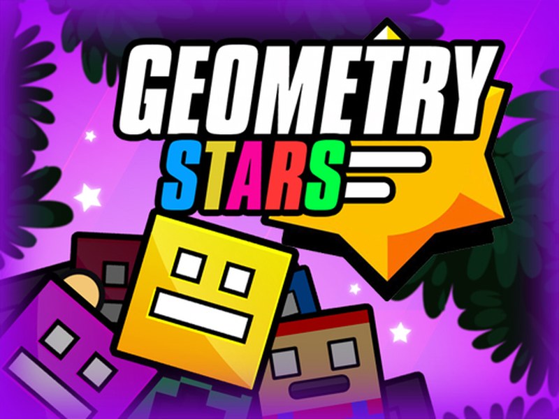 Exciting scene from Geometry Stars with colorful stars and playful monsters