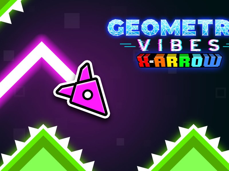 Exciting gameplay of Geometry Vibes X-Arrow with colorful arrows and shapes