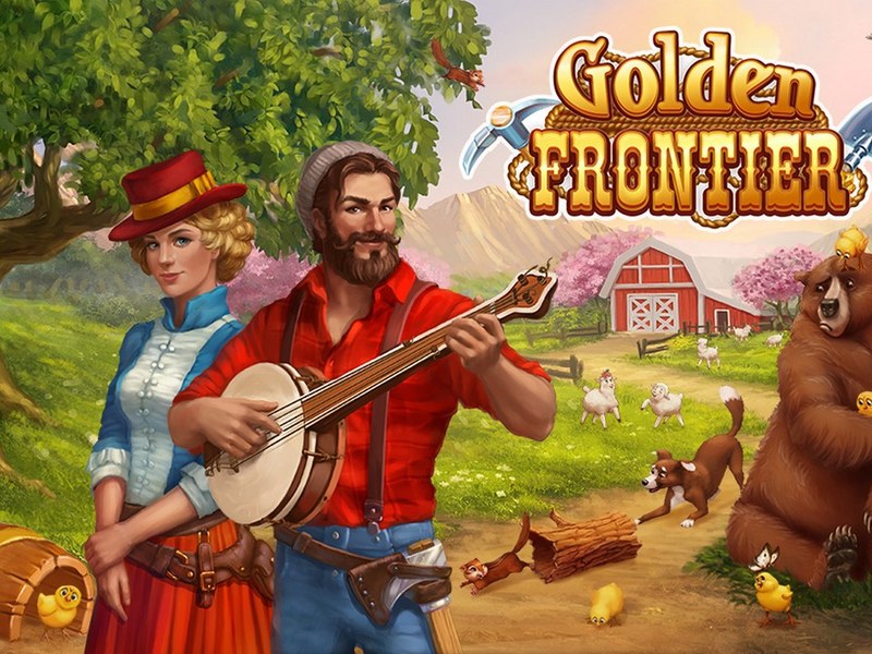 Exciting scene in Golden Frontier showcasing a bustling Wild West town