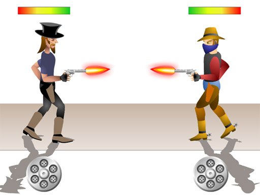 Exciting western shootout scene in Gunblood game