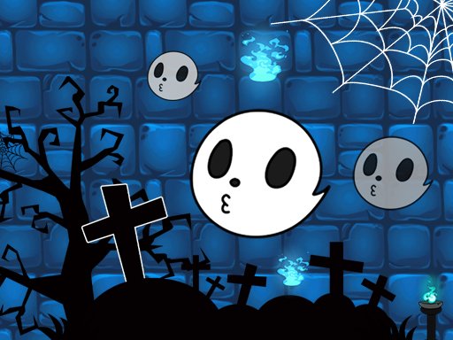 Halloween Ghost Balls — spooky scene with ghostly balls in action