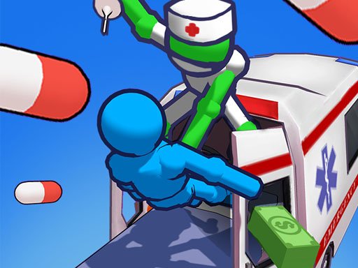 Healing Driver — fun scene of a young doctor treating patients