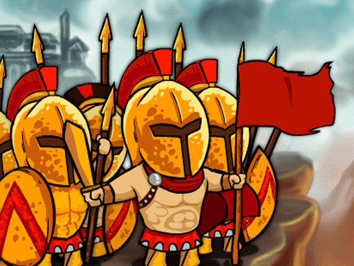 Epic battle scene with Greek heroes and demons in ancient Greece