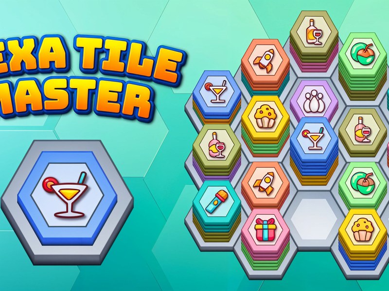 Colorful hexagonal tiles sliding across a vibrant game board