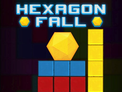Exciting gameplay of Hexagon Fall with colorful hexagons and blocks