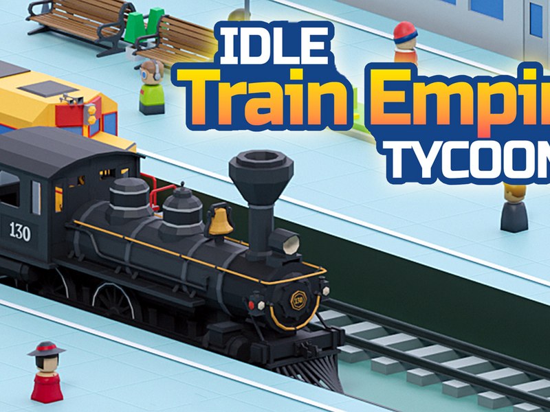 Screenshot of Idle Train Empire Tycoon with trains and tracks