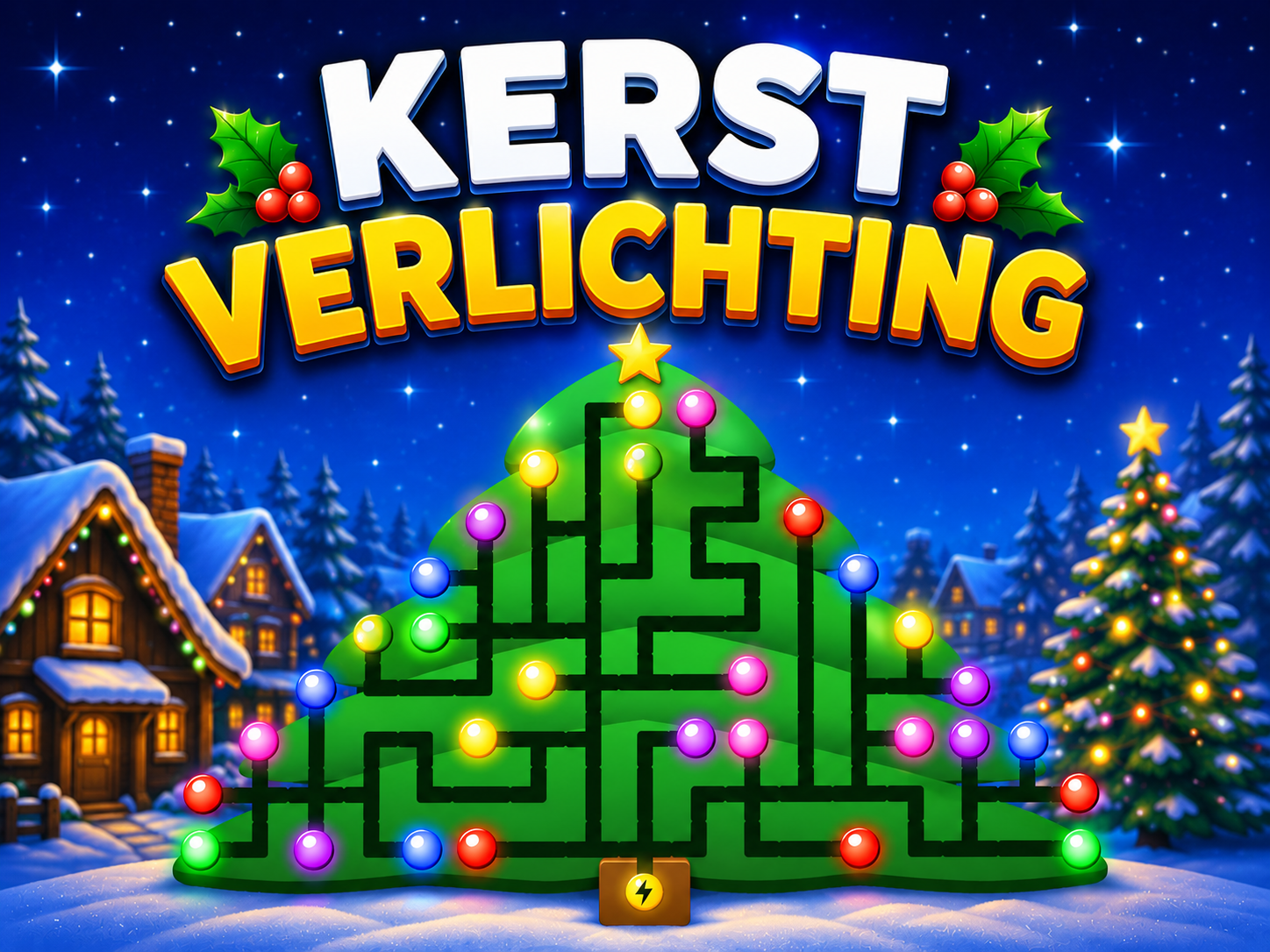 Colorful Christmas lights sparkling on a festive background