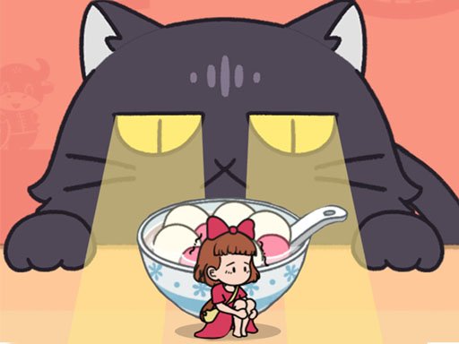 A cute scene from Kitten Hide And Seek with a girl and a playful kitten