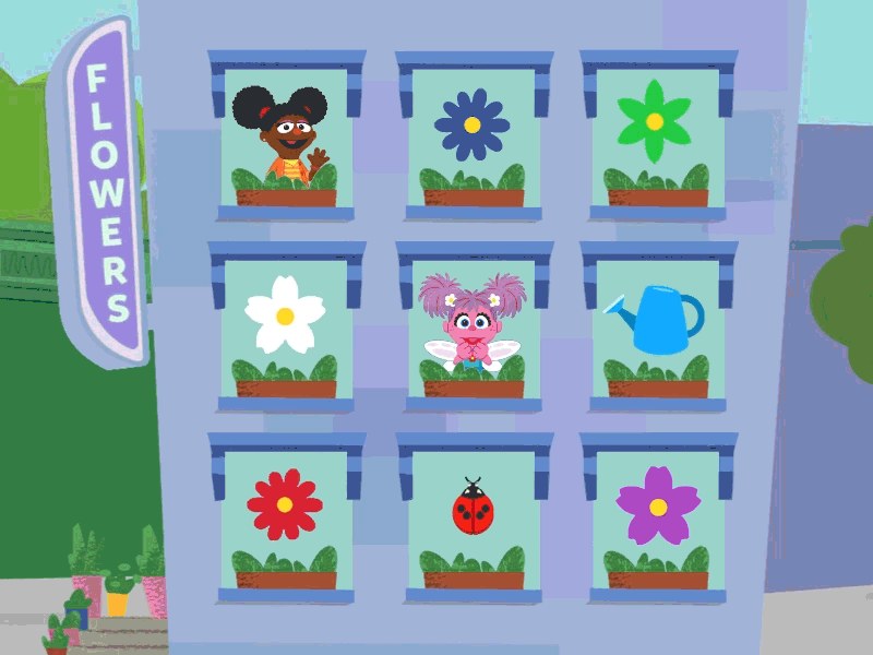 Color Garden Pop-Up — vibrant scene with colorful flowers popping up