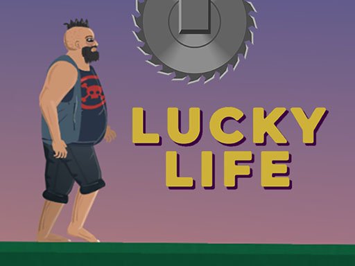 Exciting scene from Lucky Life with obstacles and a brave hero