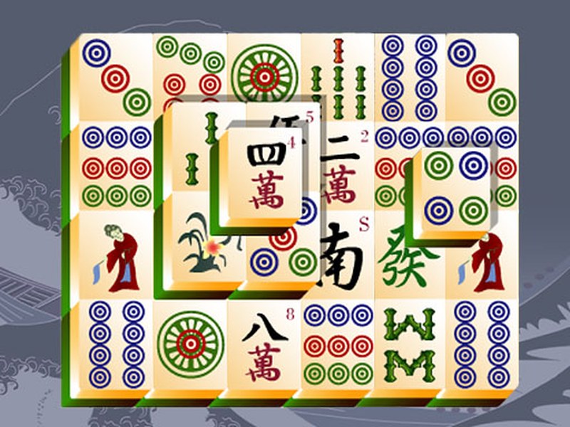 Screenshot of Mahjong Titans with colorful tiles and gameplay