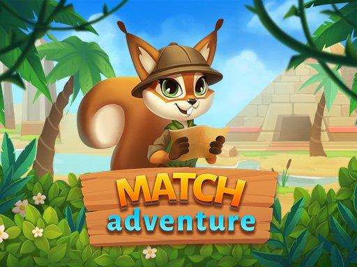 Exciting scene from Match Adventure with colorful gems and Gemmy the squirrel