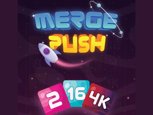Merge Push — colorful blocks with numbers falling down