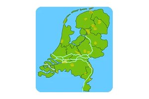 Interactive map game showing beautiful national parks in the Netherlands