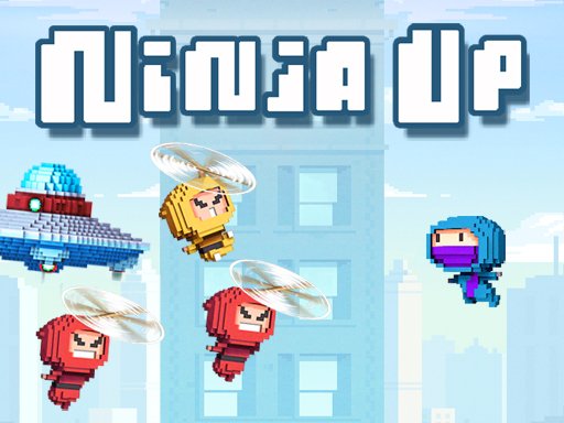 Ninja Up! — colorful retro pixel art of a ninja jumping