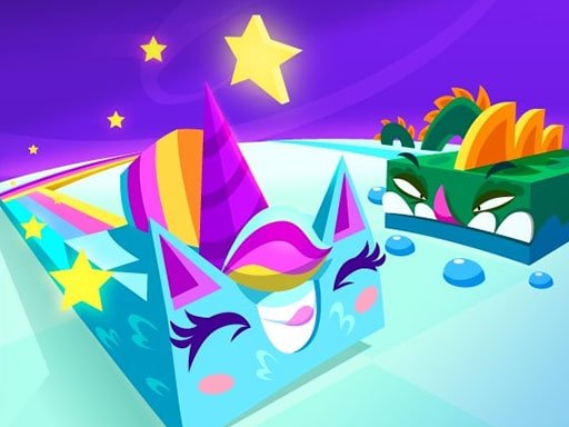 Colorful scene of players competing in Paint.IO, painting the board