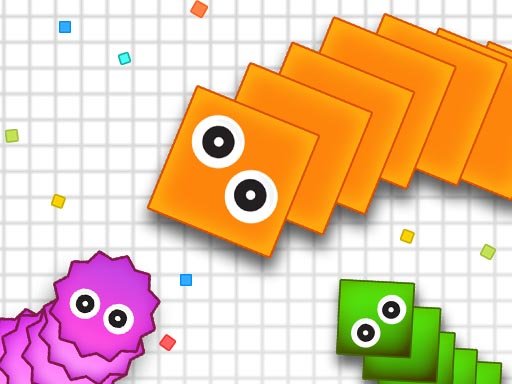 Colorful snakes battling in a fun, paper-themed game