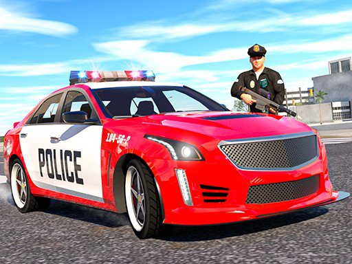 Exciting scene from Police Car Cop Real Simulator with police cars chasing criminals