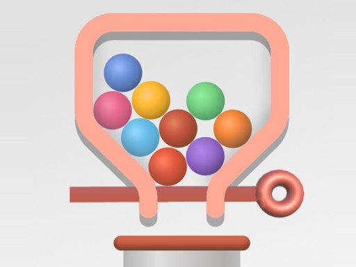 Colorful scene of Pull The Pin with balls and bombs