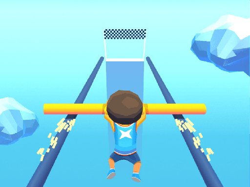 Exciting scene from Rail Slide with kids sliding on rails