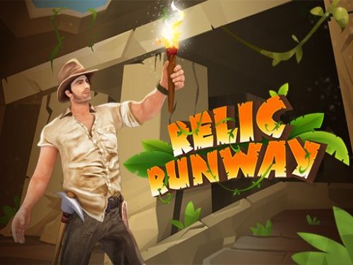 Exciting scene from Relic Runway with treasures and obstacles