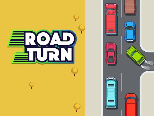 Exciting scene of cars at a busy intersection in Road Turn