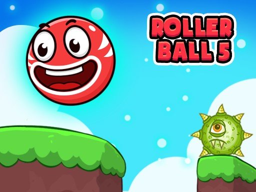 Exciting scene of Roller Ball 5 with a red bouncing ball navigating obstacles
