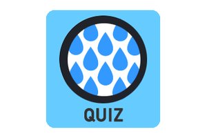 Screenshot of Clean Water Quiz Netherlands with colorful water-themed questions