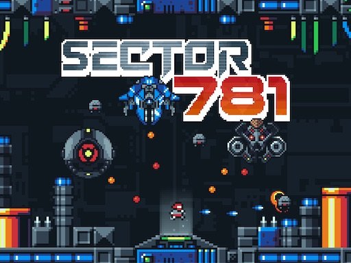 Exciting pixel art scene from Sector 781 with vibrant colors