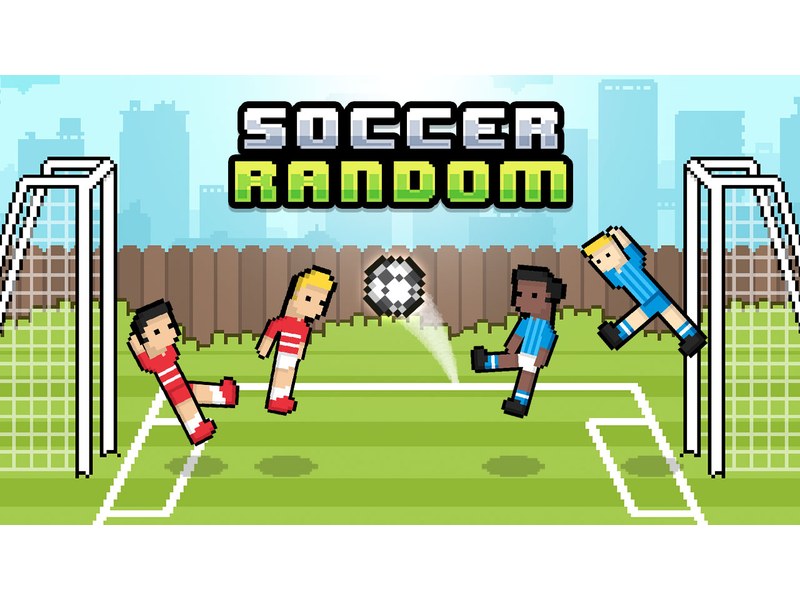 A colorful and chaotic soccer match with funny characters and unpredictable events