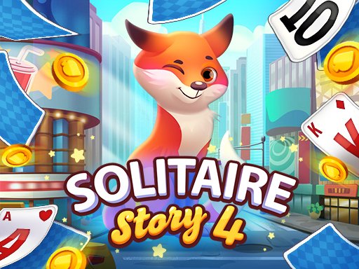 Screenshot of Solitaire Story TriPeaks 4 featuring colorful cards and Foxy
