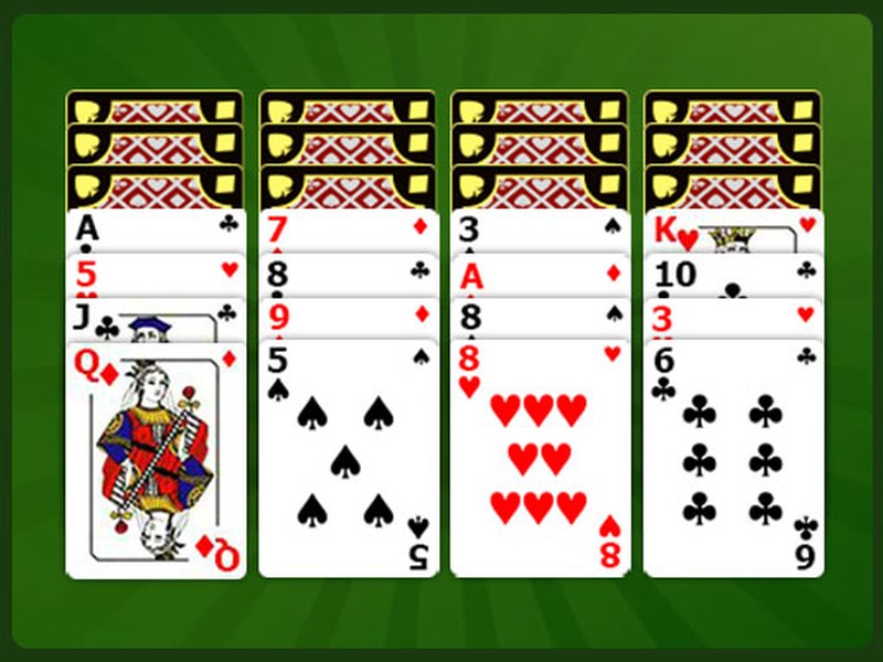 Exciting scene of Spider Solitaire with colorful cards in play