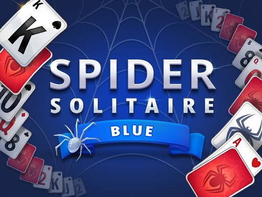 Screenshot of Spider Solitaire Blue with colorful cards and gameplay