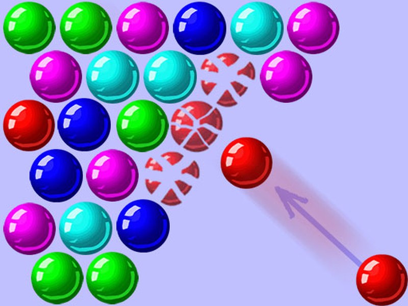 Colorful screenshot of Super Bubbles with vibrant bubbles popping