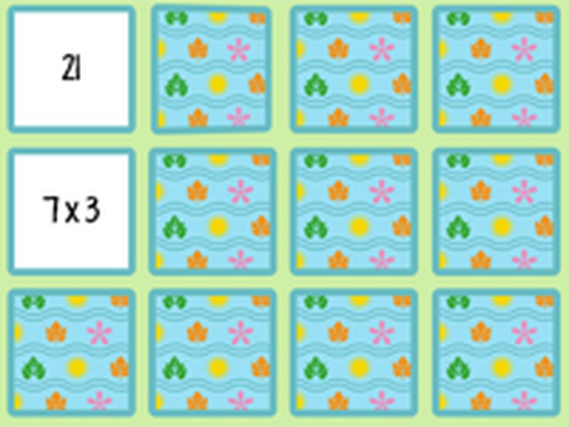 Times Tables Memory — colorful screenshot of the game