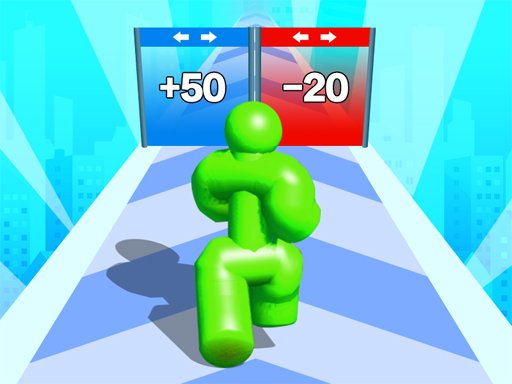 Tall Man Evolution — a funny tall character growing and jumping over obstacles