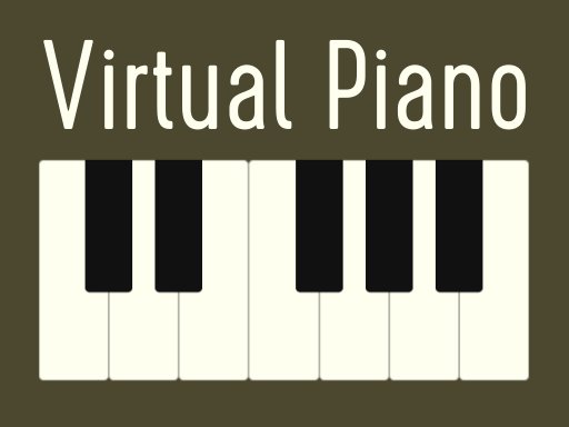 Screenshot of Virtual Piano showing colorful keys and musical notes